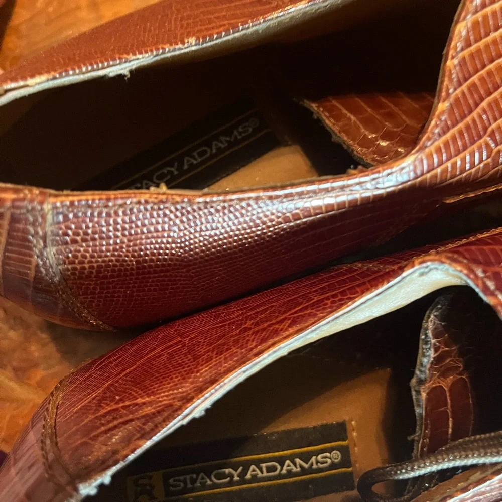 Stacy Adams Men’s Size 10 Genuine Snakeskin Leather Dress Shoes Tassel Lace-Up